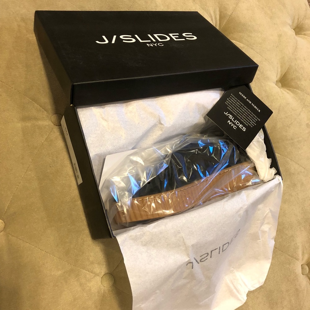 J/SLIDES BLACK SUEDE PLATFORM CREEPER - NEW w/ BOX - Picture 4 of 4
